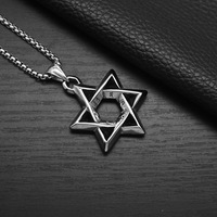 Collier gothique punk hexagramme vintage, chaîne en acier inoxydable 316l, accessoires luxueux imperméables pour hommes MGXL451