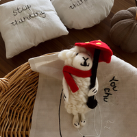 Porte-clés en feutre de laine style coréen en gros, motif champignon, breloque de sac mignonne, pendentif pour sac à dos, accessoire pour filles et enfants, cadeau