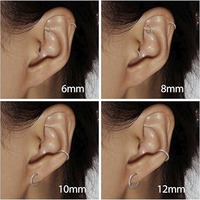 Bague d'oreille torsadée en acier inoxydable 316L plaqué or, pour femmes et hommes, septum, clicker pour le mamelon, sans couture, véritable piercing, cadeau tendance