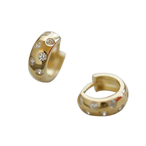 Minimalist Women Hoop Ear <b>Cuff</b> with Sparkling Stone Detail for Daily Wear Jewelry - Product Image 5