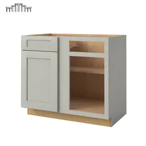 Solid Wood Cabinetry Supplier Pull Out Blind Corner Sink Base Cabinet Kitchen Base Blind Corner Cabinet