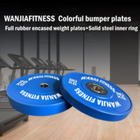 Ensemble de plaques de poids en caoutchouc standard IWF, colorées et codées, pour la musculation, la salle de sport et le CrossFit