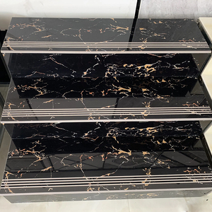 Tmz Marmol tuyệt đẹp tự nhiên vàng đen gạch đá cẩm thạch sàn tùy chỉnh màu đen đá cẩm thạch cầu thang - Product Image 4