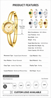 Reloj de Pulsera para Mujer con Movimiento de Cuarzo, Resistente al Agua 30M, Estilo Minimalista de Lujo Ligero, Esfera Romana Elegante, Aleación