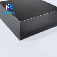 Blocs de présentation carrés en acrylique noir, solides, brillants, modernes, personnalisables pour exposition