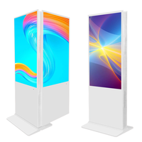 Support d'affichage numérique 1080p avant-arrière 65 pouces avec double écran LCD BOE Android 11 2 Go 32 Go, télécommande CMS et SDK d'animation