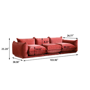 Canapé familial moderne en velours rouge Voxhome pour salon, 1, <span class=keywords><strong>2</strong></span>, 3, 4, 7 places, ensemble de canapés au sol, livraison directe - Product Image 5