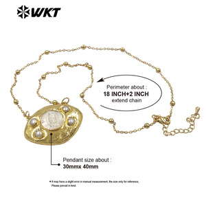 WT-JN391 Collier <span class=keywords><strong>de</strong></span> haute qualité avec chaîne fine à perles et pendentif religieux Sainte <span class=keywords><strong>Marie</strong></span> plaqué or pour femme, bijoux <span class=keywords><strong>de</strong></span> mode - Product Image 6