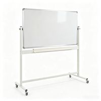 Tableau blanc effaçable à sec double face Ohsung AS03 avec support roulant, cadre en aluminium et porte-stylo pour usage au bureau/en classe