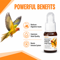 Gouttes probiotiques pour l'estomac des perroquets Waylemo, compléments alimentaires liquides pour oiseaux, compléments nutritionnels pour animaux de compagnie, santé digestive, 30 ml