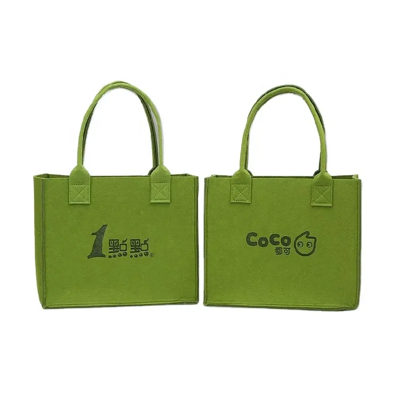 Vente en gros de sac fourre-tout en feutre avec impression de logo design pour sortir pour faire du shopping Tendance de la mode Sac en feutre pour le rangement des cadeaux