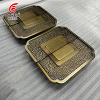 Nouvelle poignée de porte carrée chinoise en bronze martelé, finition antique, poignée de luxe pour villa, hôtel, porte d'entrée en verre
