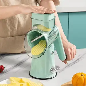 Nhà bếp 5 trong 1 hướng dẫn sử dụng trống ROTARY pho mát vắt tròn mandoline Rau cắt khoai tây Slicer thực phẩm Chopper an toàn thực phẩm máy xay