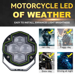 Nuevos Faros LED para Motocicleta con Diseño de Ojo de Ángel, 4 Lentes, Blanco y Amarillo, Doble Color, IP68, Impermeables, Repuesto para Iluminación de Automóviles - Product Image 5