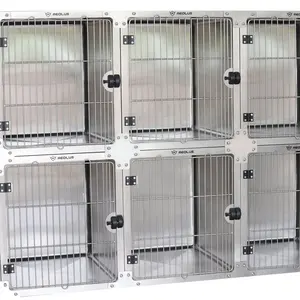 pet cages supplies Hot sale Stainless steel Large Space customizable pet cages supplies new style factory Veterinary Pet kennel