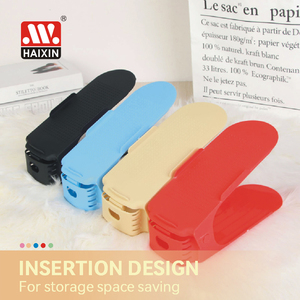 Baskets Offre Spéciale à double couche présentoir de rangement d'entrée vitrine pour hommes femmes appartements étagère à chaussures réglable en plastique - Product Image 2