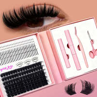 Kit d'extension de cils DIY en gros avec cils segmentés pré-coupés, marque privée, kit de cils en grappe (commandes en gros prises en charge)