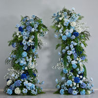 L72 Monet Style Soie Faux Corne Arches Floral Verdure Fond Arrangement Décoration Artificielle Mariage Arche Fleurs à Vendre