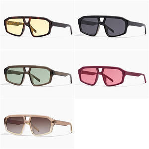 แว่นกันแดดทรงใหญ่แบบสองบริดจ์สไตล์เรโทร แบรนด์ Lmamba Fashion ดีไซน์หรูหรา วินเทจ รับทำโลโก้ สำหรับผู้หญิงและผู้ชาย - Product Image 5