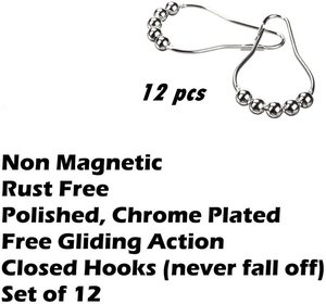 Ganchos <span class=keywords><strong>de</strong></span> anillos <span class=keywords><strong>de</strong></span> cortina <span class=keywords><strong>de</strong></span> ducha <span class=keywords><strong>de</strong></span> metal a prueba <span class=keywords><strong>de</strong></span> herrumbre para <span class=keywords><strong>baño</strong></span> para varillas <span class=keywords><strong>de</strong></span> Ducha - Product Image 4