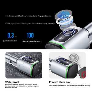 Serrure <span class=keywords><strong>de</strong></span> porte intelligente sans clé avec code temporaire, application Tuya, accès à distance, <span class=keywords><strong>sécurité</strong></span> biométrique par empreinte digitale pour la maison et le bureau - Product Image 4