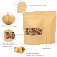 Lot de 50 sachets à fond plat 4x6 pouces avec fenêtre transparente, fermeture éclair refermable et encoche de déchirement, polyvalents pour aliments