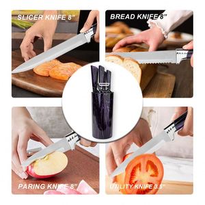 Juego de Cuchillos de Cocina Premium Hechos a Mano en Alemania, de Acero Inoxidable, con Mangos de TPR, Hojas Afiladas, para Chefs, Restaurantes y Cocina - Product Image 5