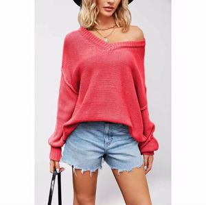 <span class=keywords><strong>Pull</strong></span> en maille à col en V ample de grande taille, best-seller, style classique old money, fil épais, <span class=keywords><strong>pull</strong></span> doux pour femmes - Product Image 4