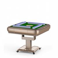Table de Mahjong pliable automatique en acier inoxydable et ABS pour 4 joueurs, design silencieux intelligent avec options d'alimentation USB/courant.