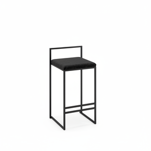 Sillas Altas de Barra Modernas, Minimalistas, Personalizadas, de Tela y Metal para Restaurante y Cocina - Product Image 1