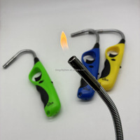 Briquet à gaz BBQ moderne classique à flamme jet multicolore avec long tuyau flexible de qualité supérieure