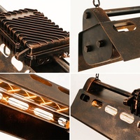 Usine rouille fer forgé industriel Steampunk acier coffer bar lampe à LED créatif Vintage lustre plafond suspension