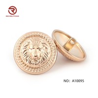 Botones redondos de latón y aleación de Zinc para manualidades, uniforme personalizado de costura, cúpula decorativa, vástago de Metal dorado, venta al por mayor
