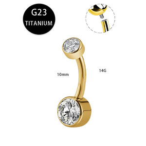 1PC Anneaux de nombril en titane G23, zircon brillant, <span class=keywords><strong>piercing</strong></span> de nombril, bijoux de corps pour femmes, accessoires - Product Image 4
