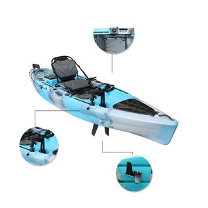 Kayak de mer à pédales pour une personne de 11 pieds pour la pêche, coque <span class=keywords><strong>en</strong></span> HDPE avec aileron pour les rivières - Product Image 1