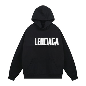 Sudadera con capucha de algodón de corte holgado, con estampado de letras, efecto lavado y desgastado, de la nueva marca B, versión Paris High, para otoño. - Product Image 5