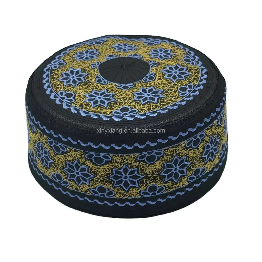 Fabriek Groothandel Borduurwerk Moslim Kufi Hoed Mens Jongens Kufi Koofi Kofi Kofi Topi Pet, Mannen Jongens Kufi Koofi Kofi Topi Borduurpetten