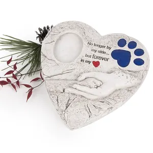 Musei a forma di cuore all'ingrosso per animali domestici stampa zampa pet memoriale pietra gatto cane memoriale zampa design