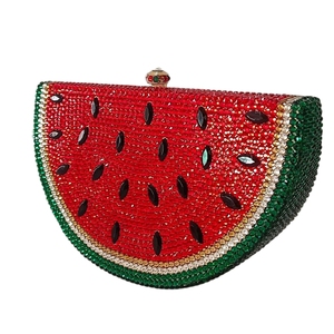 Women Stylish Watermelon Rhinestones Evening Bag Dazzling Crystal Clutch Purse Shine for Party Beach Cocktail - Product Image 4