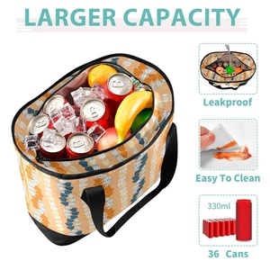 Sac isotherme à fermeture éclair Summer Hawaii Pikake, sac isotherme orange, sac de pique-nique, sac de courses isotherme pour aliments - Product Image 4