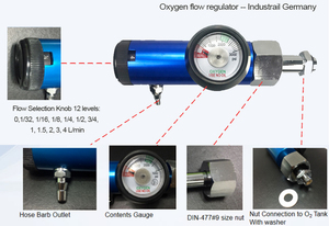 Aquapure CGA540 医用氧气调节器 黄铜气动商用便携式高压 0-3000 PSI - Product Image 3