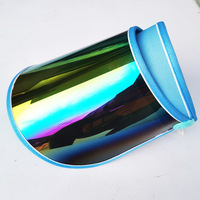 Chapeau de soleil noir transparent avec visière en plastique imperméable pour le cyclisme et les activités de plein air