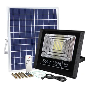 60W Outdoor Floodlights Waterproof Timer Function Solar Flood Light with Remote Control for Outdoor Garden Light LED Solar Light