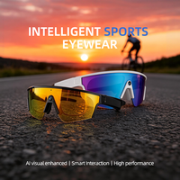 Gafas Inteligentes Premium con Marco Negro, Lentes Espejo Verde Naranja, Polarizadas TR90, Cámara con Asistente de IA de 13MP, Foto 4160x3120, Entrenamiento de Golf