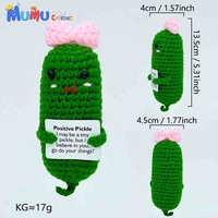 Boneka Mentimun Rajut Amigurumi Buatan Tangan dari Katun, Mainan Peluk Penyemangat, Boneka Isi Mentimun Lucu, Dekorasi Meja, Hadiah