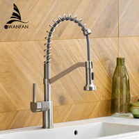 Robinet de cuisine mitigeur eau chaude et froide avec bec flexible extractible, à poser sur plan, monotrou, monocommande