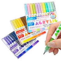 Marqueur liquide acrylique Guangna 586, grande capacité, pour journal créatif, 12 couleurs vives
