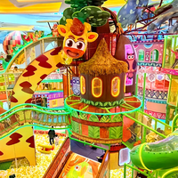 Equipo de Juegos Interior con Temática de Jungla y Safari, con Torre de Jirafa Grande y Tobogán en Espiral para Niños en Centros Comerciales