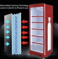 Congélateur Commercial Vertical avec Porte Vitrée, Réfrigérateur Combiné 1, 2 ou 3 Portes Vitrées pour Boissons