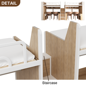 2025 nouveau Design Twin XL cadre de lit superposé en acier pleine grandeur avec bureau d'étude et armoire de rangement pour la maison chambre école jeunesse hôtel - Product Image 5